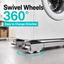 Heavy Duty Adjustable Appliance Roller Stand with 360° Locking Swivel Wheels, Expandable Washing Machine Moving Base, Metal Furniture Dolly Roller for Refrigerator, Dryer, Stove, Cabinet (Gery)