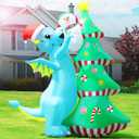 2025 New 10FT Inflatable Christmas Decorations Dinosaur Blowups Outdoor Christmas Tree Xmas Decorations Snowman Yard Lawn Decor, with LED Lights, Garden Holiday Party Christmas Inflatables Clearance