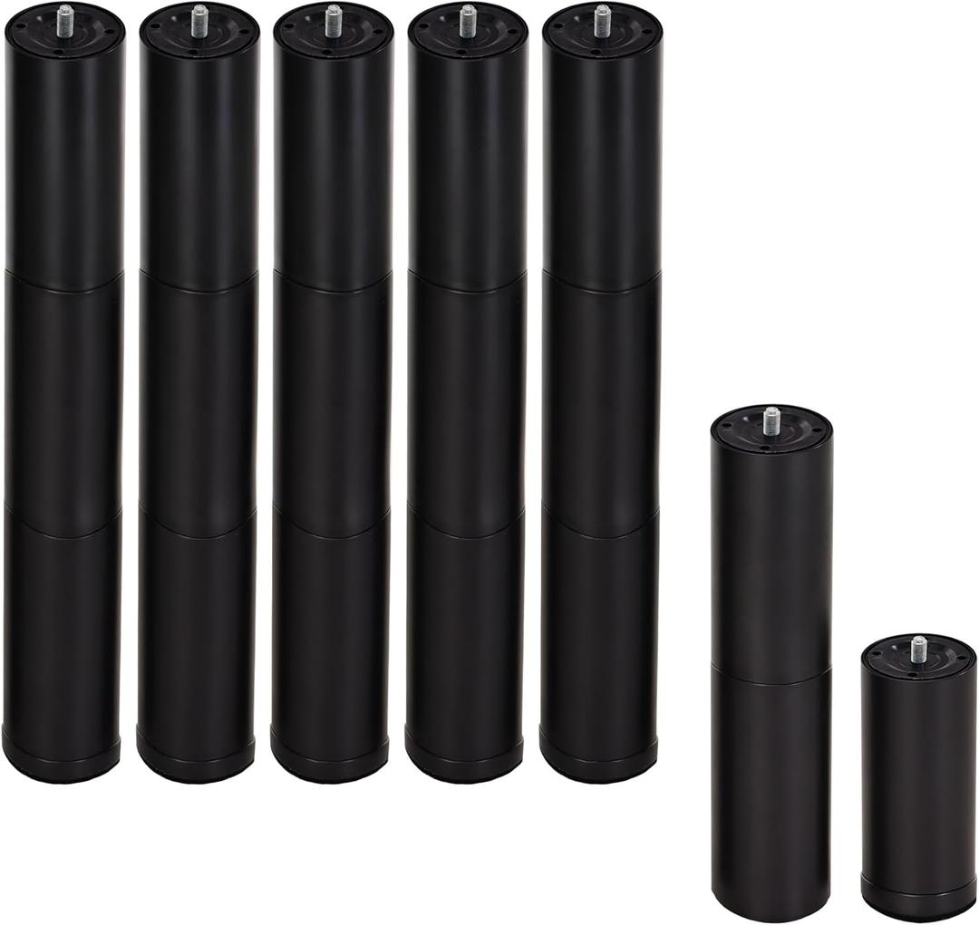 Fromann M8 Threadin 14inch Adjustable Bed Legs, Bed Support Legs Replacement Parts, Adjustable Bed Frame Legs, 3 Sections,6pcs