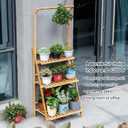 COPREE Bamboo 3-Tier Hanging Plant Stand Planter Shelves Flower Pot Organizer Rack Folding Display Shelving Plants Shelf Unit Holder