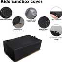 Kids Black Sandbox Cover for Step2 Naturally Playful Sandbox II, 600D Oxford Cloth 53x33x18 Inch Waterproof Sandboxes Lid with Storage Sand Box Bag for Outdoor Toys