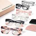 CCVOO Stylish Reading Glasses for Women, Eyeglasses, Blue Light Readers for Women, Computer Eye Glasses, Cheaters , Pack of 6 +1.25