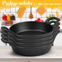 Ziliny Mini Cast Iron Skillets 6.3 x 6.3 x 1.5 Inch Cast Iron Pan Small Ramekin Set Black Casserole Dish Cookware Oven Safe Mini Skillets for Kitchen Indoor Outdoor Picnic (4 Pack)