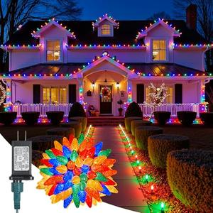 Minetom C9 Christmas Lights Outdoor, 88FT 110LED String Lights with 8 Lighting Mode, Waterproof Connectable UL Certified C9 Christmas Decorations for Indoor Outdoor Patio Roofline Decor Multicolor