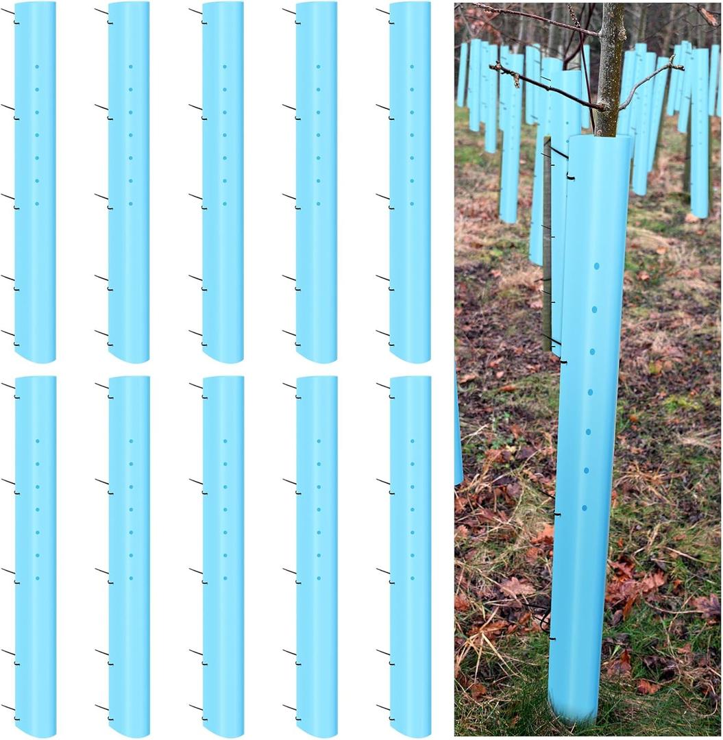 10 Pack 48 Inch Tree Tube Seedling Protectors Slit Tree Grow Tubes with Releasable Zip Ties Guard Small Plant Shelter Split Plant Protector for Outdoor Sapling Cuttings (Blue) 10 Pack 48 Inch Tree Tube Seedling Protectors Slit Tree Grow Tubes with Releasable Zip Ties Guard Small Plant Shelter Split Plant Protector for Outdoor Sapling Cuttings (Blue)