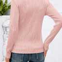 ZESICA Fall Tops for Women 2025 Trendy Long Sleeve Shirts Dressy Casual Textured Blouses (Pink, XL)