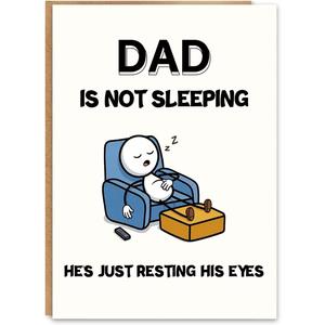 5 x Funny Fathers Day Card for Dad, Relatable Fathers Day Gift for Dad, with Kraft Envelope and Gold Seal Sticker