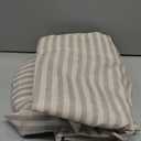 jinchan Linen Curtains Taupe Grey on Beige Striped Curtains for Living Room Bedroom Ticking Stripe Light Filtering Farmhouse Cottage Core Rustic Back Tab Window Treatment 2 Panels 84 inches Long