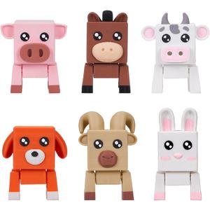 3D Printed Animals, Adorable Desk Pets for Desk Decor Gifts (Farm Animal), Miniature