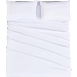 Mejoroom King Size Sheet Set - Hotel Luxury 1800 Bedding Sheets & Pillowcases - Extra Soft Bed Sheets - 16" Deep Pocket Fitted Sheet, Hypoallergenic, Wrinkle& Breathable - 4 Piece(King,White)