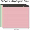 Yaridar (10 Pads 11" x 9.5" Legal Pads College Ruled Notepad, Colored Lined Paper Pads, 50 Sheets/Pad, Colors Pastel Writing Pads for School Office