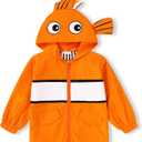 YOUNGER TREE Toddler Baby Boy Girl Duck Raincoat Cute Cartoon Hoodie Zipper Coat Outfit (4T, Fish)
