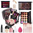 All in One Makeup Kit Professional, 40 Color Eyeshadow Palette, Foundation, Concealer, Contour, Lip Gloss, 20 pcs Brushes Set for Women Teens, Gift Ideal (Black)