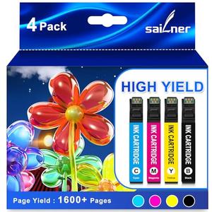 SAILNER Remanufactured for Ink Cartridges Combo Pack Latest Upgrade Use for XP-4205 XP-4200 WF-2930 WF-2950 Printer Ink (4 Pack)