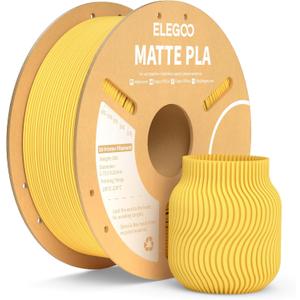 ELEGOO Matte PLA Filament Sunshine Yellow 1KG, 1.75mm 3D Printer Filament Dimensional Accuracy +/- 0.02mm, 1kg Carboard Spool (2.2lbs) for Most FDM 3D Printers