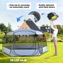 XXLarge Popup Portable Dog Houses, 10'x4.8'H Assembly-Free Gazebo-Style Kennel Dog Playpen Pet Screen Tent Sun Shade Shelter, Dog Crates Canopy for Travel Camping Anti-Bugs with Leakproof Bottom