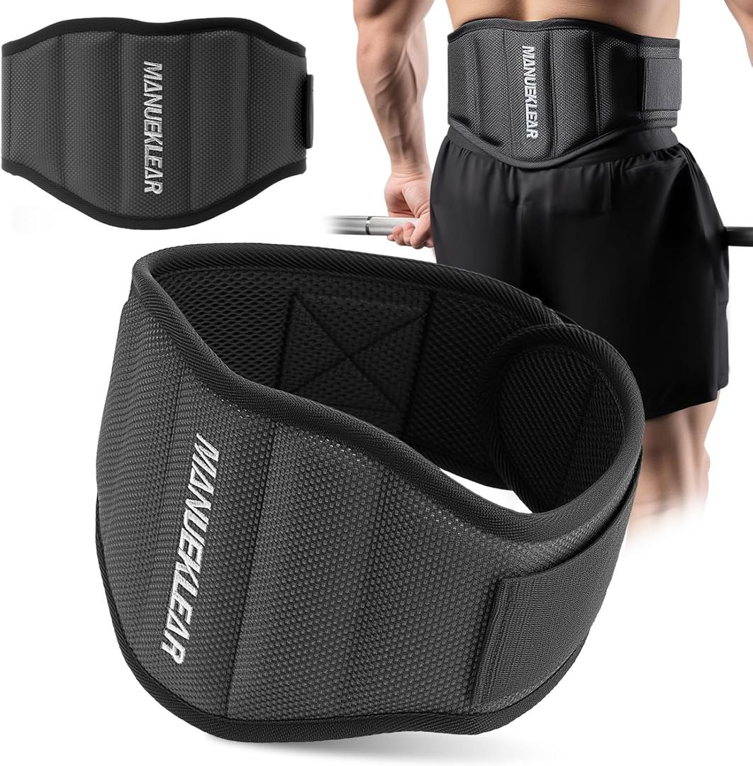 MANUEKLEAR Gym Weight Lifting Belt Weight Lifting Workout Weightlifting Powerlifting Belt for Men Women - 7.5inch - Bodybuilding Fitness Back Support for Cross Training, Squats, Lunges (L34-40 inches), Black)