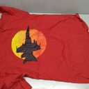 F-18 Hornet Silhouette Retro Sunset Military Jet Flying F18 T-Shirt Red  XL