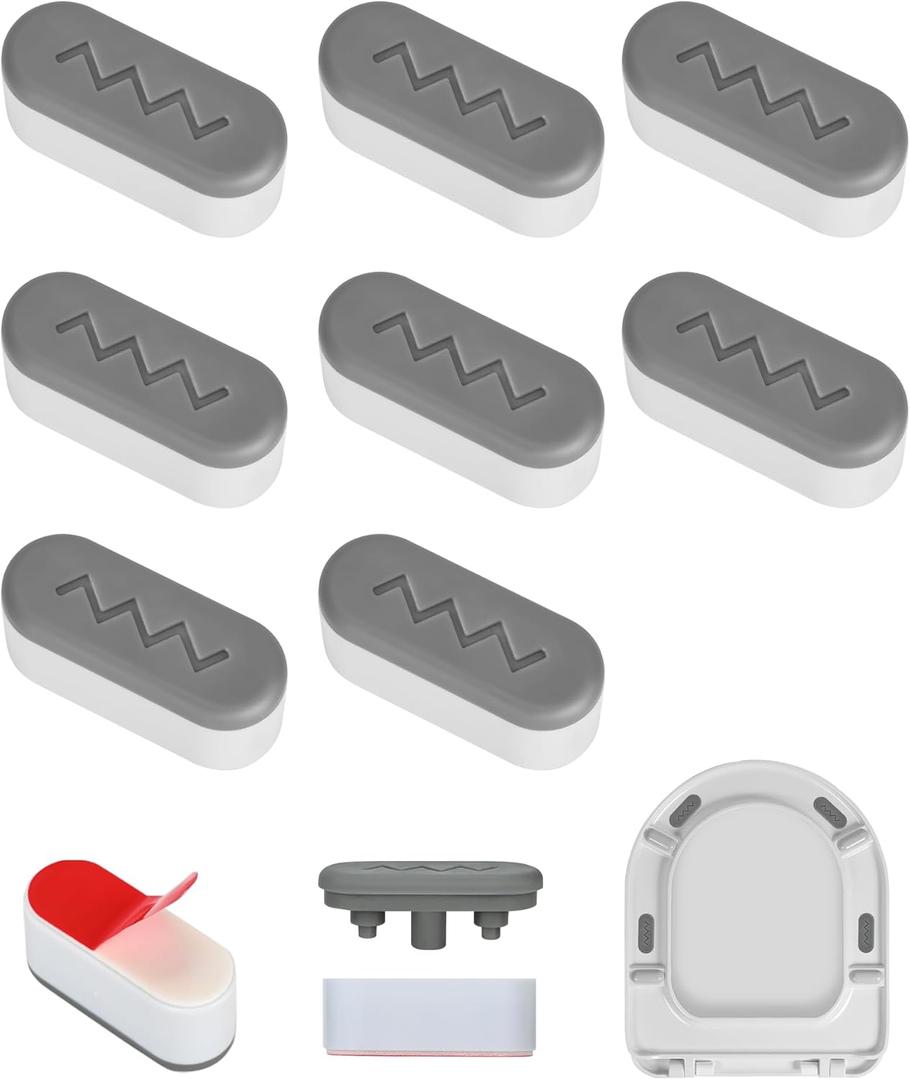 8 PCS Universal Toilet Seat Bumpers for Bidet,Toilet Lid Rubber Bumpers,Strong Adhesion Toilet Seat Spacers Bidet Buffer,Rubber Bumpers Pads Replacement for Home, Hotel, Hospital
