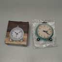 Peakeep 4" Small Battery Operated Antique Retro Analog Alarm Clock for Room Decor, Silent Elegant Bedside Desk Table Gift Clock