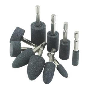 10 Pcs Various Shapes Grinding Stones - 1/4" Hex Shank Aluminum Oxide Mounted Sharpening Bits for Drill, Rotary Tool