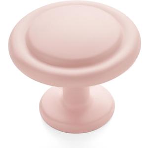 Ravinte 5 Pack 1-1/4 Inch Kitchen Cabinet Knobs Pink Frosted Zinc Pulls Door Handles for Dresser Drawers