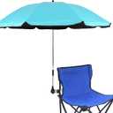 Chair Umbrella with Clamp,46 inches UPF 50+ Clip on Parasol for Patio,Beach Chairs,Strollers,Wheelchairs,Golf Carts