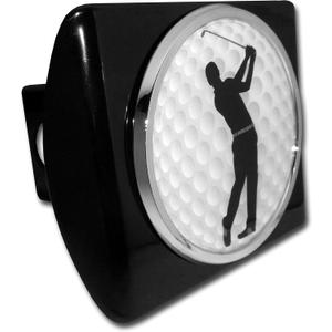 Elektroplate Golf Ball All Metal Black Sports Hitch Cover for Trucks and SUVs | Fits Standard 2" Trailer Hitch Receivers | Premium Weatherproof