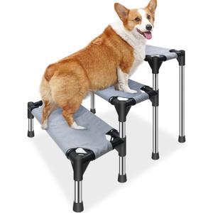 Dog Stairs for Small Dogs - 3 Tiers Dog Steps for High Bed and CouchSofa 17.7" H, Non-Slip Bottom Pet Stairs, for Dogs and Cats Climbing