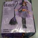 Spooktacular Creations Child Girl Orange Purple Witch Costume, Toddler Witch Outfit Set for Kids Halloween Dress Up Parties (L)