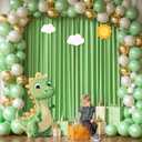 Sage Green Backdrop Curtain 2 Panels-Wrinkle-Free Champagne Curtains Polyester Photography Drapes for Baby Shower Birthday Party Photo Background Backdrop Stand- 8 X10FT (Sage Green)