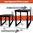 Piffny Locker Organizer Shelf Adjustable Width and Height, Stackable, Ideal Locker Shelf for School, Office, Gym Lockers, or Even Kitchen Cabinets & Under Sink Organization (Black)