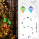 Amooca Christmas Balls Ornaments Hanging Garland Decorations with LED Lights 20pc 12.2ft for Window Wall Stair Railing Xmas Tree Holiday Party Home Decor with Timer Colorful Rainbow Pyramid Balls