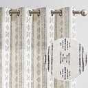 jinchan Boho Curtains Linen Blend Drapes for Living Room Black Farmhouse 84 Inches Long Geometric Striped Mudcloth Grommet Top Curtains 2 Panels Black on Beige