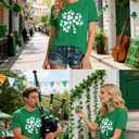 GONOSEED 6Size Shirt+Earrings St Patricks Day Shirt Women St Patricks Day Outfits for Women Shamrock Earrings Accessories (Small)