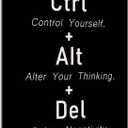 Inspirational Canvas Poster CTRL ALT DEL Signs Motivational Wall decor Printed Artwork Positive Quotes For Office School Living Room Framed [24" W X 36" H]