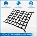 42" x 50" Truck Cargo Net Heavy Duty for Pickup Truck Bed with Hook Capacity 1100LBS