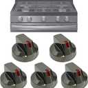 Upgraded DG64-00473B Stove Knobs Black Compatible with Samsung Gas Stove knobs,Samsung Oven knobs Replacement for NX58M6850SG,NX58J7750SG,NX58J5600SG,NX58K7850SG (5 Pack)