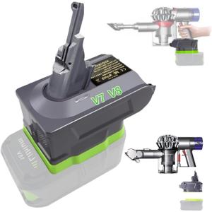 Upgraded 2-in-1 Battery Adapter for Ryobi for Dyson V7+V8, RYO18V7V8 Adapter for Ryobi 18V Battery Convert to for Dyson V7 V8 Animal Absolute Stick Handheld Vacuum Cleaners (No Battery)