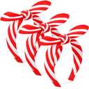 3 Pcs Christmas Headbands for Women Candy Knotted Striped Headband Rabbit Ear Hairband for Women and Girl Hair Accessories (Red,White) (1 Count (Pack of 3))
