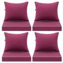 MIULEE Hot Pink Outdoor Seat Cushion 24x24 Set of 4 Waterproof Cushions