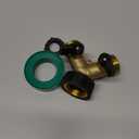 Biswing Garden Hose Splitter 2 Way, Heavy Duty Brass Connector Tap Splitter, Y Splitter 2 Valves with 2 Extra Rubber Washers