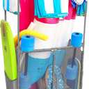 Pool Equipment Holder with Towel Drying Bars, Mesh Rolling Multi Use Storage Organizer Bin, Large Towel Hanger (25" L x 34.5" W x 62.6" H), Gray