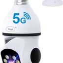 N_EYE 8mp/4k Light Bulb Security Cameras 2.4GHz&5GHz Outdoor Wireless WiFi Light Socket Screw in Security Cameras for Home Security Safe Cam Lightbulb Cameras Night Vision Up 128g SD Card