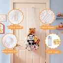 Stuffed Animal Hammock Corner Net Plushies Storage Hammock for Stuffed Animals Boho Room Decor Macrame Wall Decor with LED Light (Large, White)