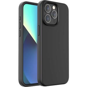 AGVEE Liquid Silicone for iPhone 15 Pro Phone Case 6.1", Exquisite Workmanship, Full Body Protective Cover, Shockproof & Slim Phone Case, Soft Anti-Scratch Microfiber Lining, Black