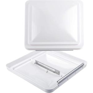 RVGUARD RV Roof Vent Cover 14 Inches, Universal Replacement Vent Lid White (2 Pack), Compatible with Ventline (pre 2008) & Elixir Vents (since 1994)