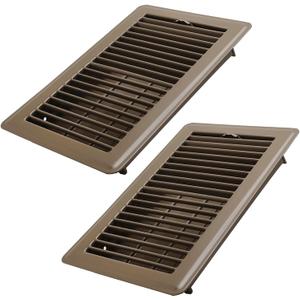 Howeall 6x10 Inch Floor Register 2 Pack - Heavy Duty Steel Walkable Floor Vents, Easy Adjust Air Supply Lever - Vent Covers for Home (Brown)