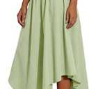 Womens Asymmetrical Midi Skirt High Waisted Flowy A-Line Skirt Summer | Casual,2026 Trendy,Long Skirts, Vacation Skirt,Summer Skirts (M)