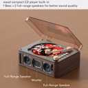 CARONSORT CD Player with Speakers Bluetooth Nostalgic Retro Portable CD Players for Home Wood Music Player FM Radio for HomeWired and Remote Control-Walnut Brown